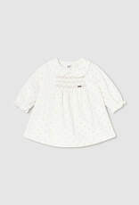 Mayoral Cream Dress w/Tan Smocking