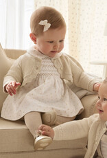 Mayoral Cream Dress w/Tan Smocking