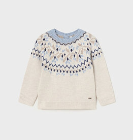 Mayoral SALE Cream Sweater w/Blue Details