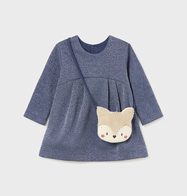 Mayoral SALE Indigo L/S Dress w/Purse