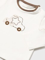 Mayoral SALE. L/S Cream Tee w/Car Applique