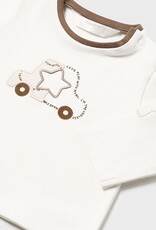 Mayoral L/S Cream Tee w/Car Applique