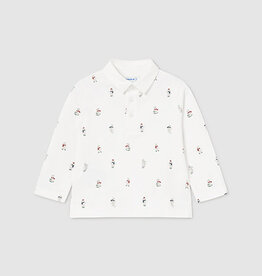 Mayoral SALE L/S Polo w/Skiing Bear Print