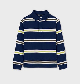 Mayoral SALE Navy Yellow Striped L/S Polo