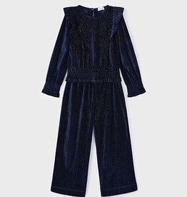 Mayoral SALE Navy Velvet Pant Set
