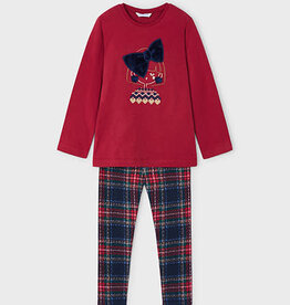 Mayoral SALE Red Plaid Legging and Top Set