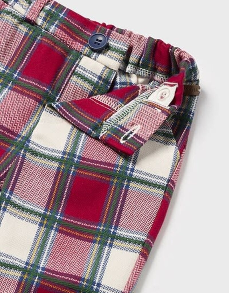 Mayoral Baby Boy Red Plaid Pants