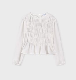 Mayoral SALE Gathered White Blouse