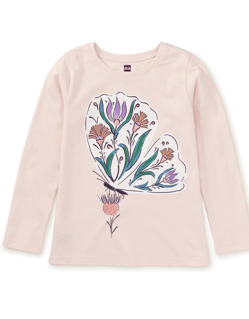 Tea Collection Painted Butterfly Graphic Tee Creole Pink