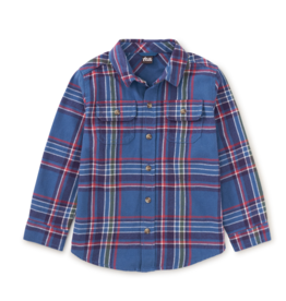 Tea Collection SALE Flannel Button Up Shirt Castle Lake Plaid