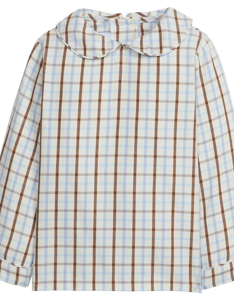 Little English Peter Pan Shirt Brownfield Plaid