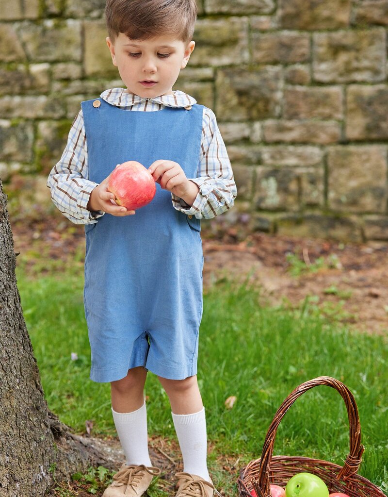 Little English Peter Pan Shirt Brownfield Plaid