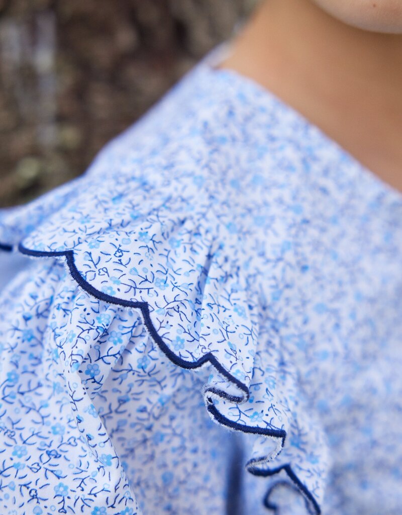 Little English Flutter Blouse Blue Vinings
