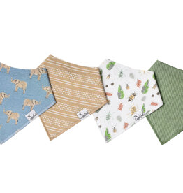 Copper Pearl Baby Bandana Bib Set 4 Peanut