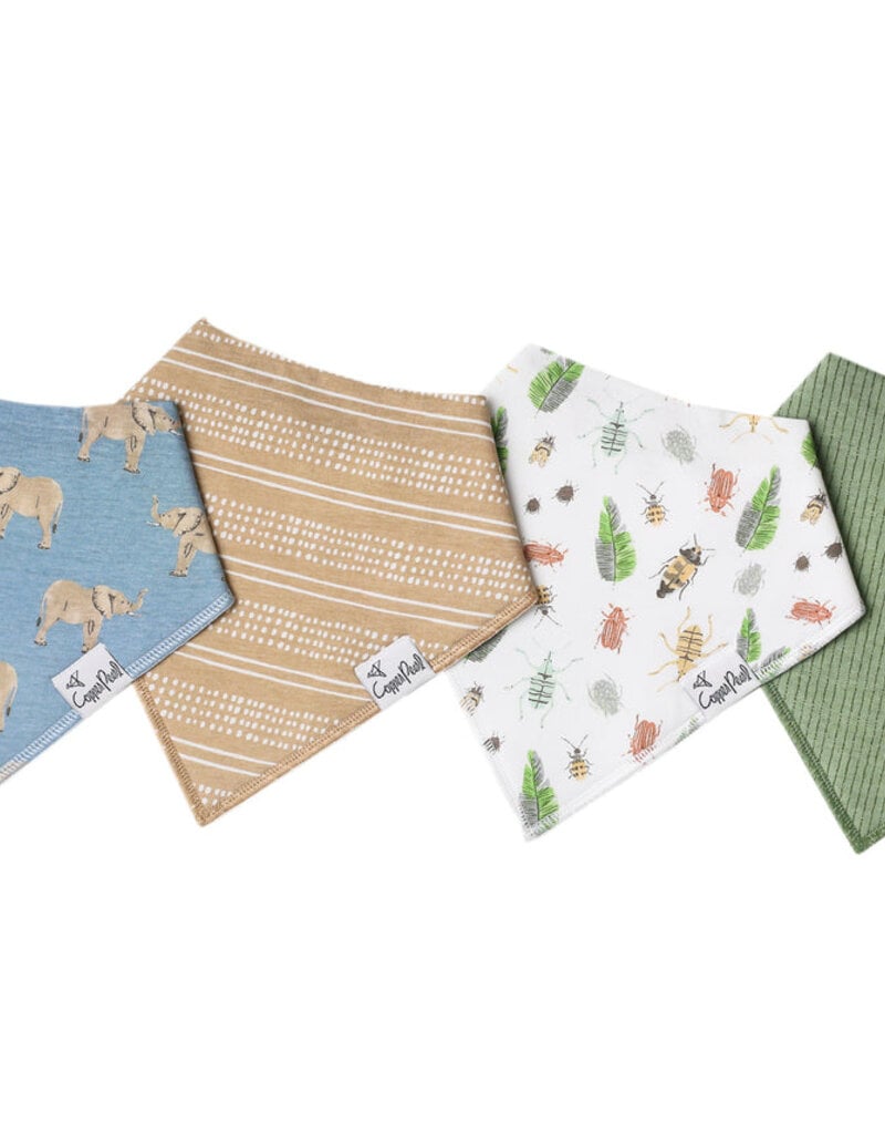 Copper Pearl Baby Bandana Bib Set 4 Peanut