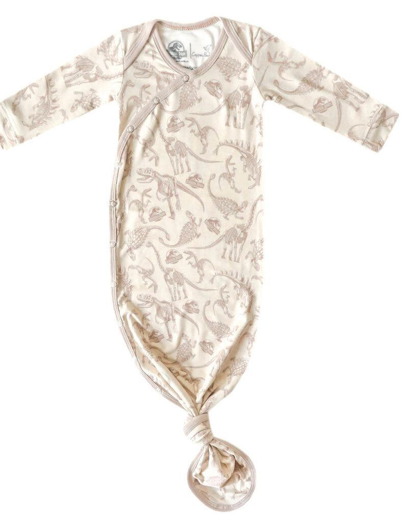 Copper Pearl Newborn Knotted Gown Jurassic Park Fossils