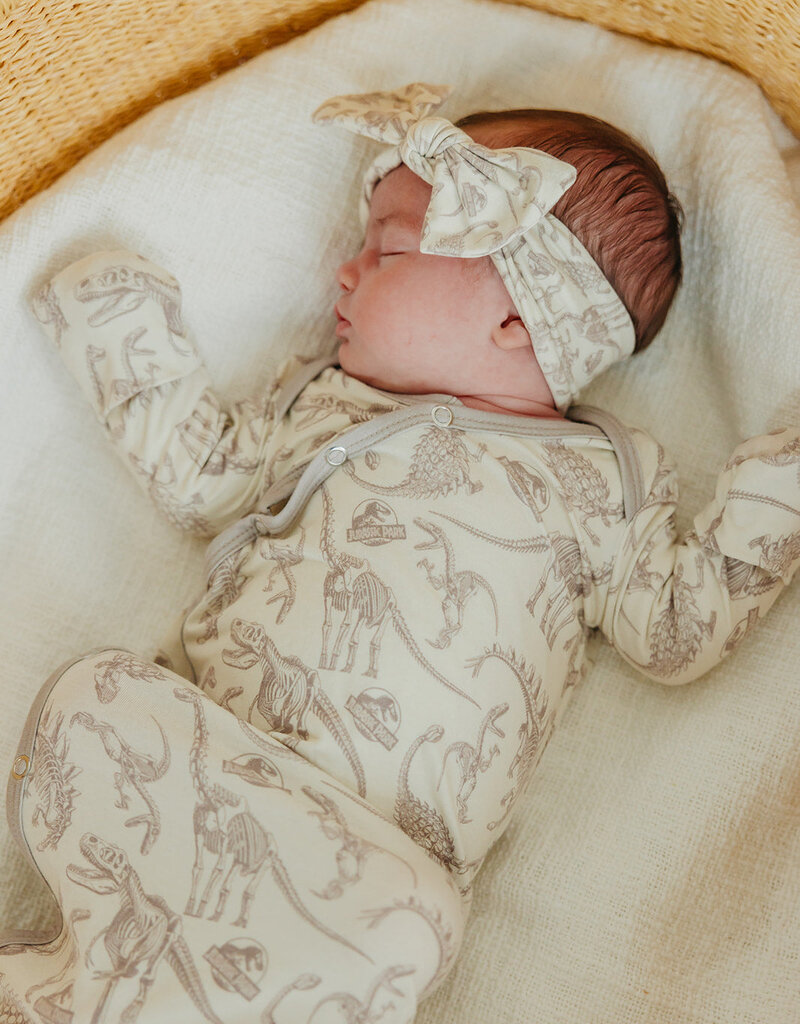 Copper Pearl Newborn Knotted Gown Jurassic Park Fossils