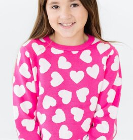 Mila & Rose SALE Hot Pink Hearts Sweater