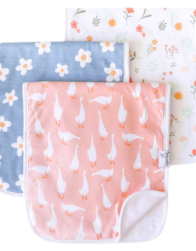 Copper Pearl Burp Cloths  Set of 3 Goosie