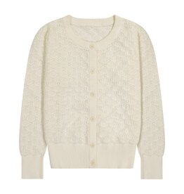 Busy Bee Mia Puff Sleeve Cardigan Cream