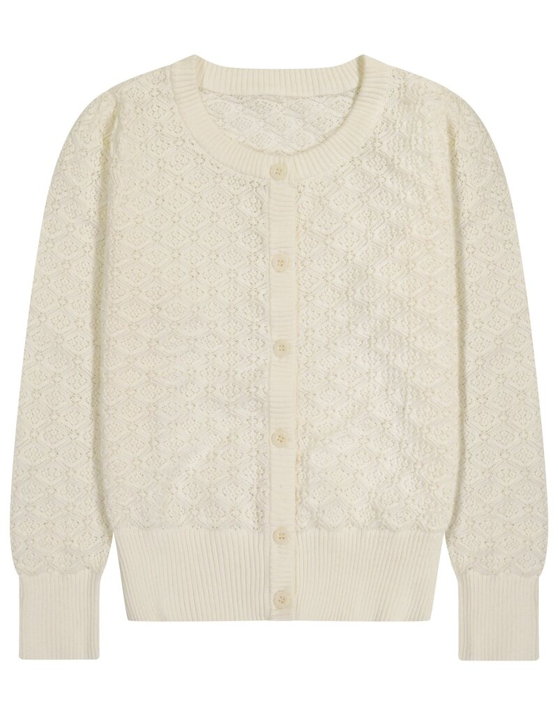 Busy Bee Mia Puff Sleeve Cardigan Cream