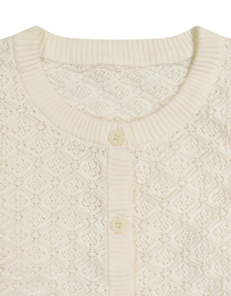 Busy Bee Mia Puff Sleeve Cardigan Cream