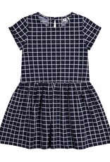 Busy Bee Palmer Dropwaist Dress Navy Windowpane Check