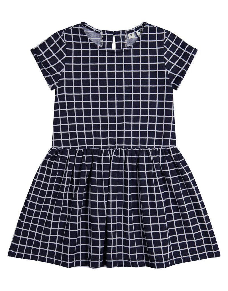 Busy Bee Palmer Dropwaist Dress Navy Windowpane Check