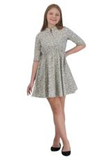 Busy Bee Gabriela Circle Skirt Dress Cream Floral