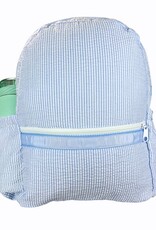 Mint Baby Blue Seersucker MED Backpack w/Pocket