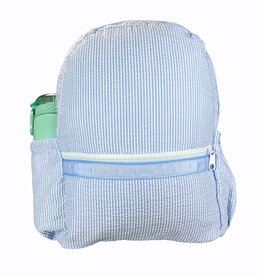Mint Baby Blue Seersucker MED Backpack w/Pocket