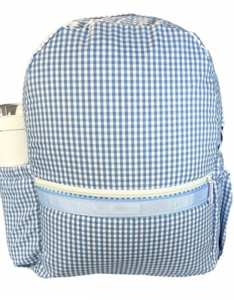 Mint Baby Blue Gingham MED Backpack w/Pocket