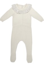 Maniere Chic Ruffle Collar Footie Ivory