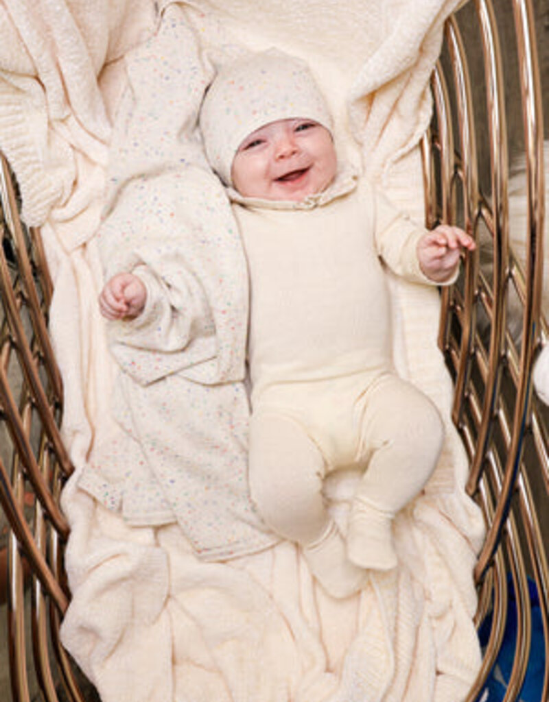 Maniere Chic Ruffle Collar Footie Ivory