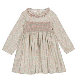 Kidiwi France Hars Smocked Dress Ditsy Pink Tea Print