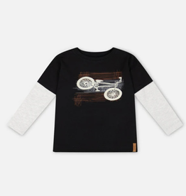 Deux par Deux SALE Layered L/S T-Shirt Bike Print