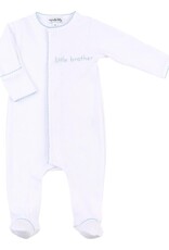 Magnolia Baby Little Brother Embroidered White Footie