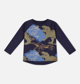 Deux par Deux SALE Raglan Jersey Tee Navy Dino Print