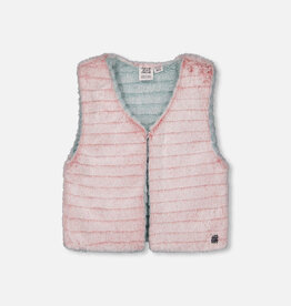 Deux par Deux SALE Rev Pink/Blue Faux Fur Vest