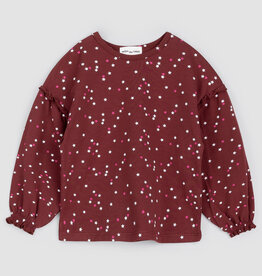 miles the label SALE CONFETTI PRINT BURGUNDY TOP
