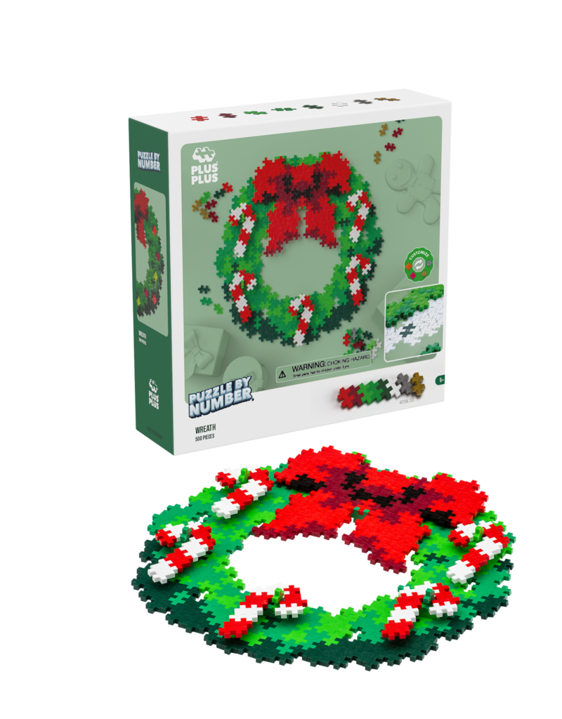 Plus-Plus Plus Puzzle by Number Wreath