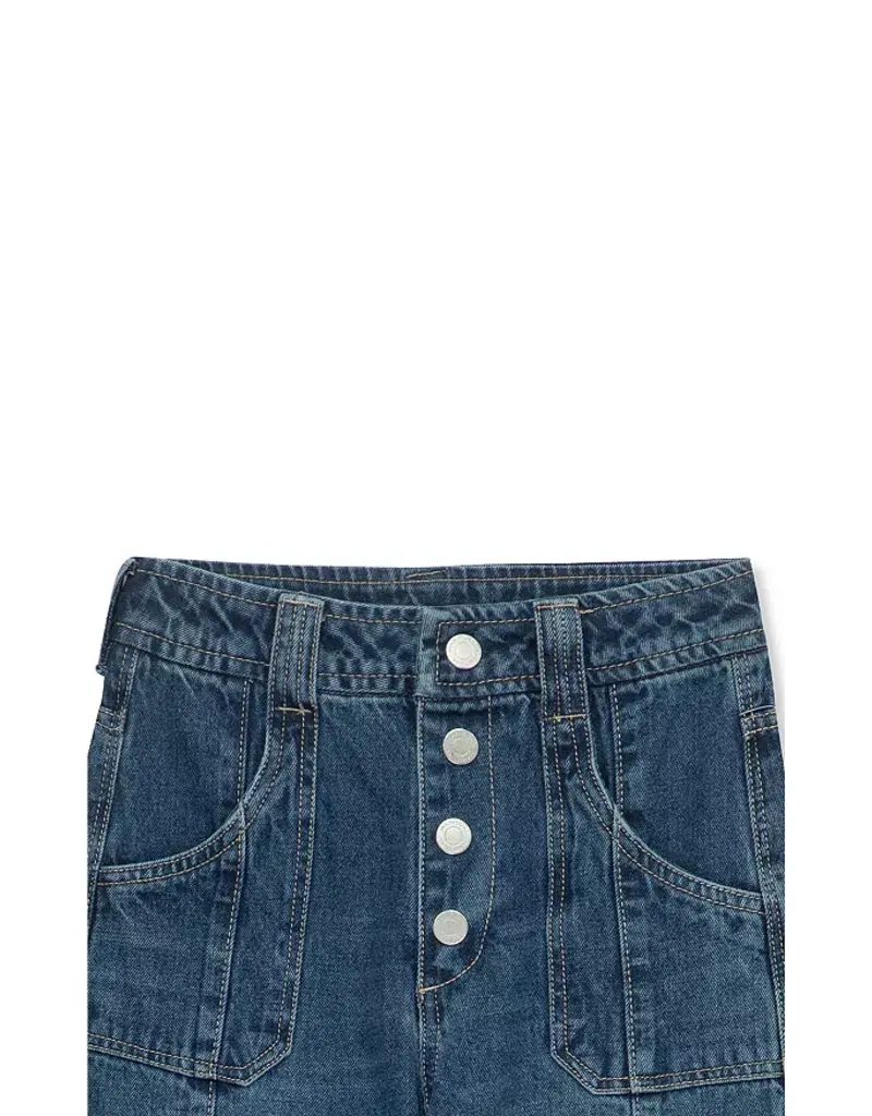 Habitual Kids Wide Leg Cuffed Jean Dark Stone