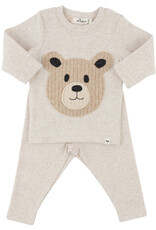 oh baby! Malt Teddy Bear Face Applique L/S 2pc Set