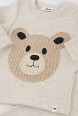 oh baby! Malt Teddy Bear Face Applique L/S 2pc Set