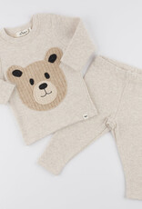 oh baby! Malt Teddy Bear Face Applique L/S 2pc Set