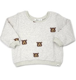 oh baby! SALE Teddy Bear Face Brooklyn Boxy Sweatshirt Oatmeal