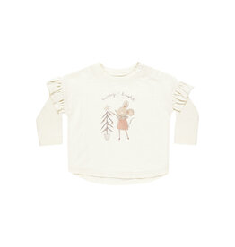 Rylee + Cru Inc. SALE RUFFLE L/S TEE MOUSE IVORY