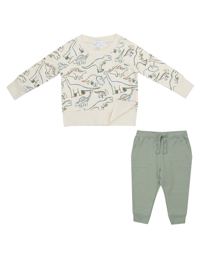 Angel Dear Artsy Dinos Raglan Sweatshirt w/Joggers
