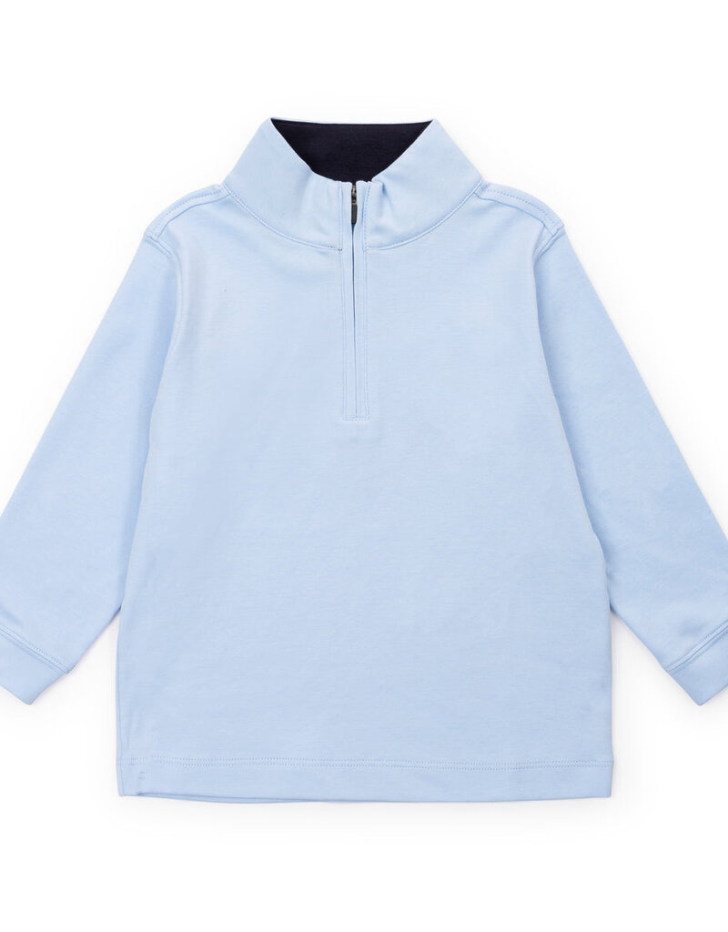 Lila + Hayes SPENCER QUARTER ZIP PULLOVER LIGHT BLUE