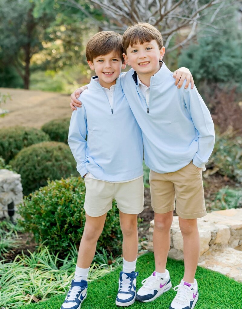 Lila + Hayes SPENCER QUARTER ZIP PULLOVER LIGHT BLUE